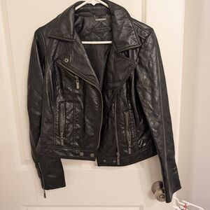 Women's Black Quilted Leather Jacket
